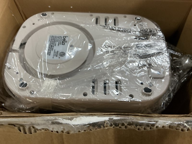 Condition photo showing As Is for bella 4Qt Slim Air Fryer, Fits-anywhere™ Kitchenware, EverGood™ Ceramic Nonstick Coating, Adjustable Temperature, 6 Preset Cooking Options, 60 Min Auto Shutoff w Audible Tone, 3.3lb Capacity, Oatmilk 4 QT Oatmilk