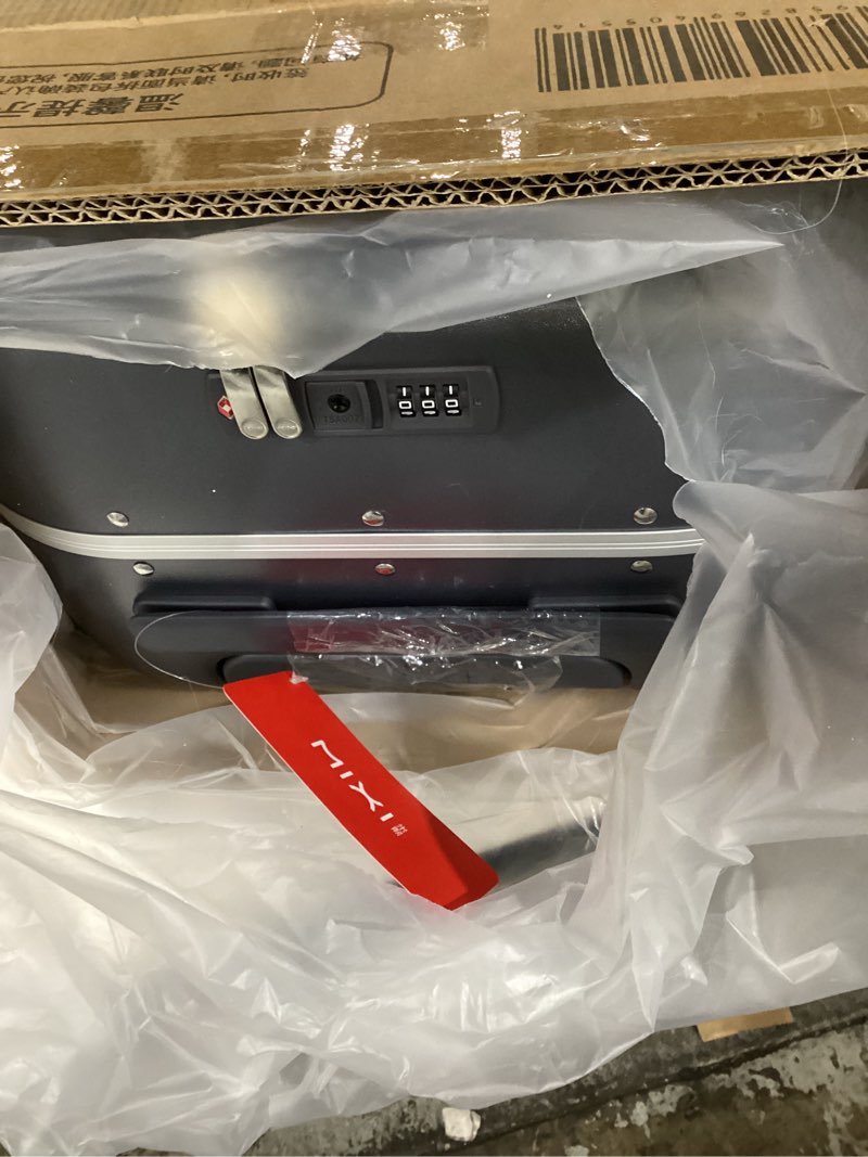 Condition photo showing New/Like New for mixi 20 Inch Carry On Luggage 22x14x9 Airline Approved PC Hard Shell Suitcase Top Opening Aluminum Frame Travel Suitcases with Wheels, Rock Gray Rock Gray 20 inch