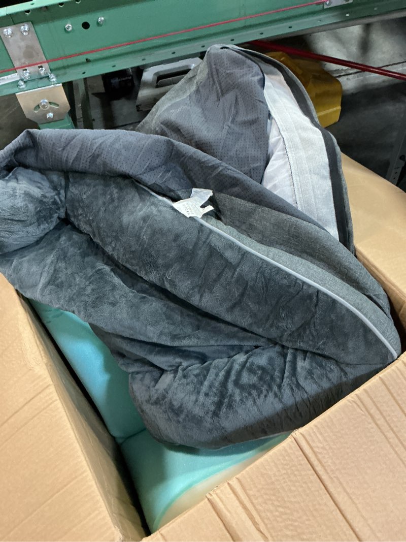 Condition photo showing As Is for EHEYCIGA Memory Foam XL Dog Bed for XLarge Sized, Extra Large Orthopedic Dog Sofa with Sides and Waterproof Liner, Washable Bolster Pet Bed Couch with Removable Cover, 42x30x7.5 Inch, Grey 42x30x7.5 Grey