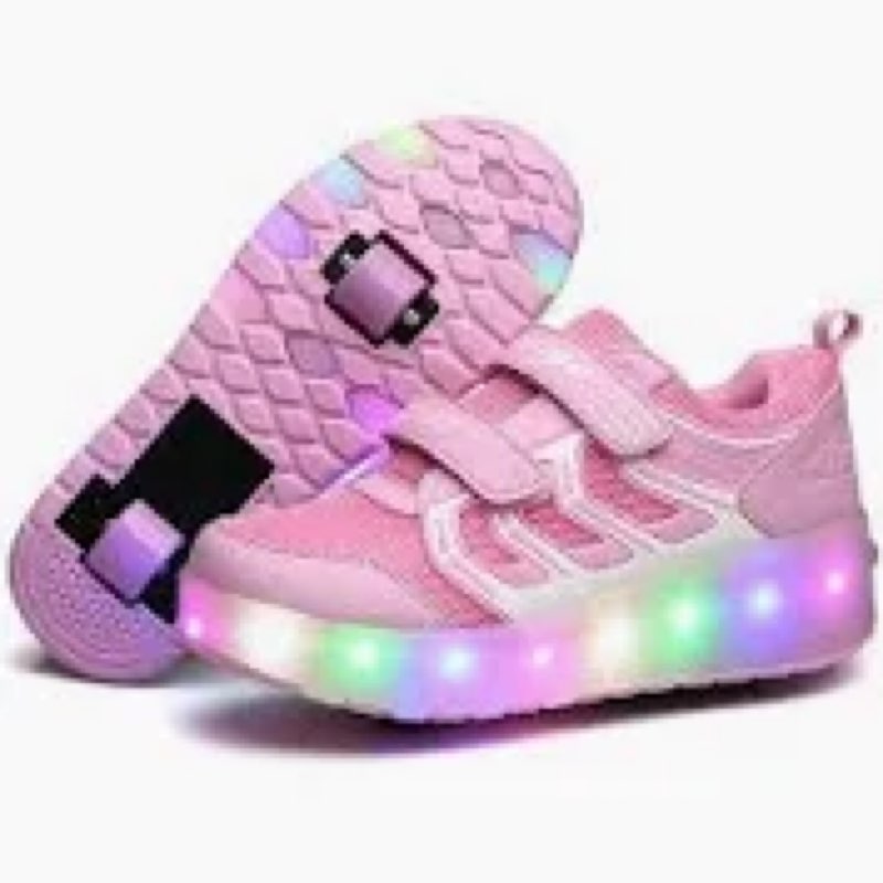 SIMILAR TO STOCK PHOTO Nsasy Roller Shoes USB Charge Girls Boys Sneakers with Wheels LED Roller Skates Shoes
