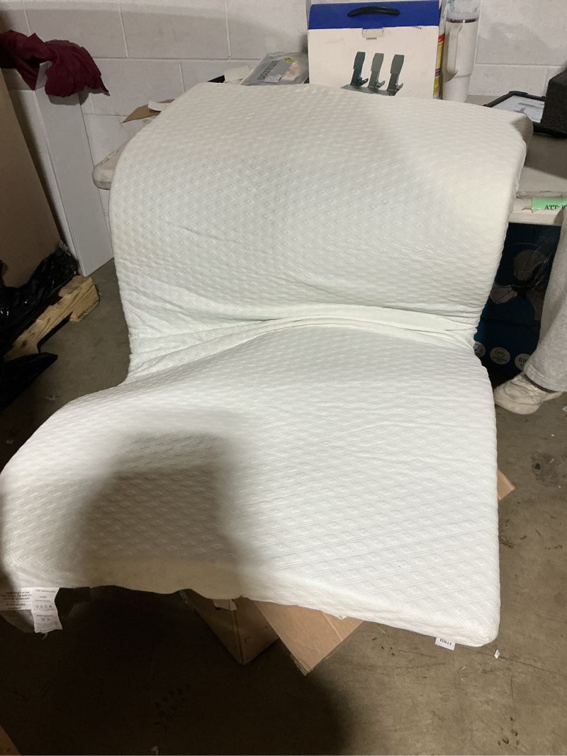 Condition photo showing As Is for edilly 3 inch cooling gel memory foam mattress topper twin size,with removable & washable bamboo cover,soft breathable mattress pad,bed topper for back pain relief (38x75) white twin