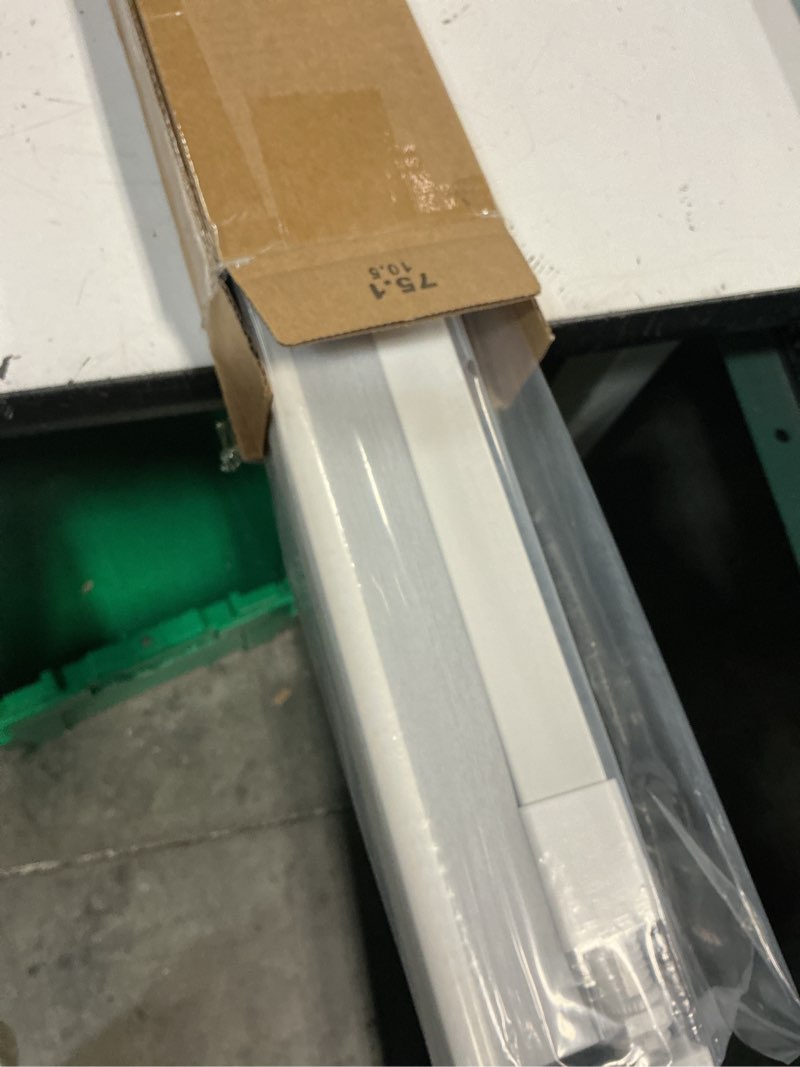 Condition photo showing New/Like New for lazblinds cordless cellular shades, no tools no drill blackout honeycomb shades pleated blinds for windows, 30'' w x 48'' h, silver white blackout-silver white 30'' w × 48'' h