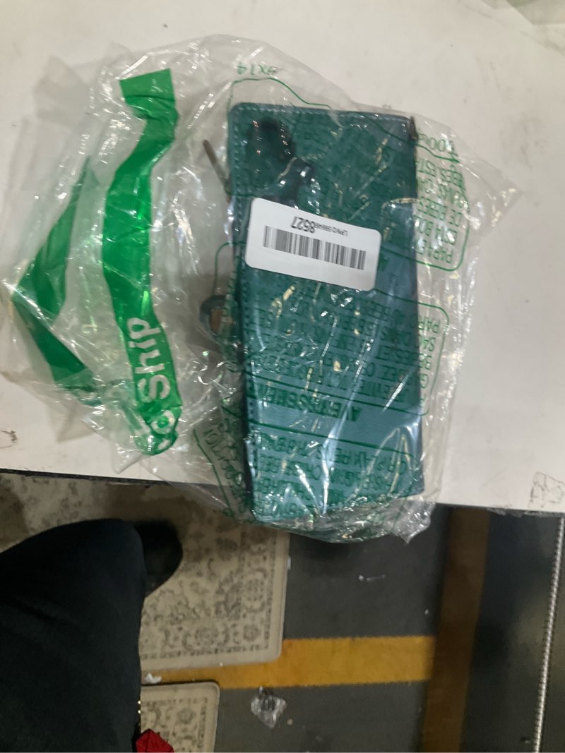 Condition photo showing Good Condition for defencase compatible with iphone 16 plus case wallet with rfid blocking card holder for women men, pu leather magnetic snap flip zipper strap wallet phone case fit for iphone 16 plus 6.7", blue green