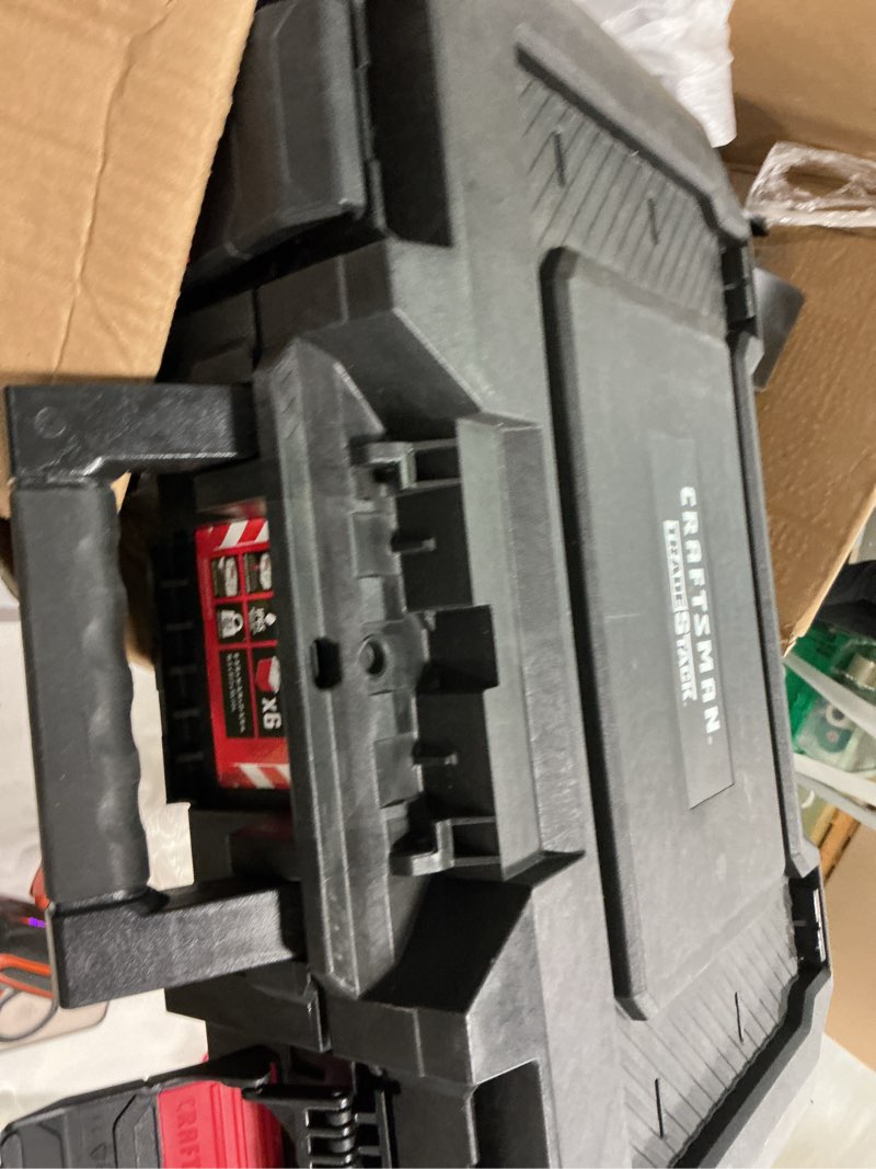 Condition photo showing As Is for Craftsman Tradestack Pro 21.6-in Black Plastic Suitcase CMST21415