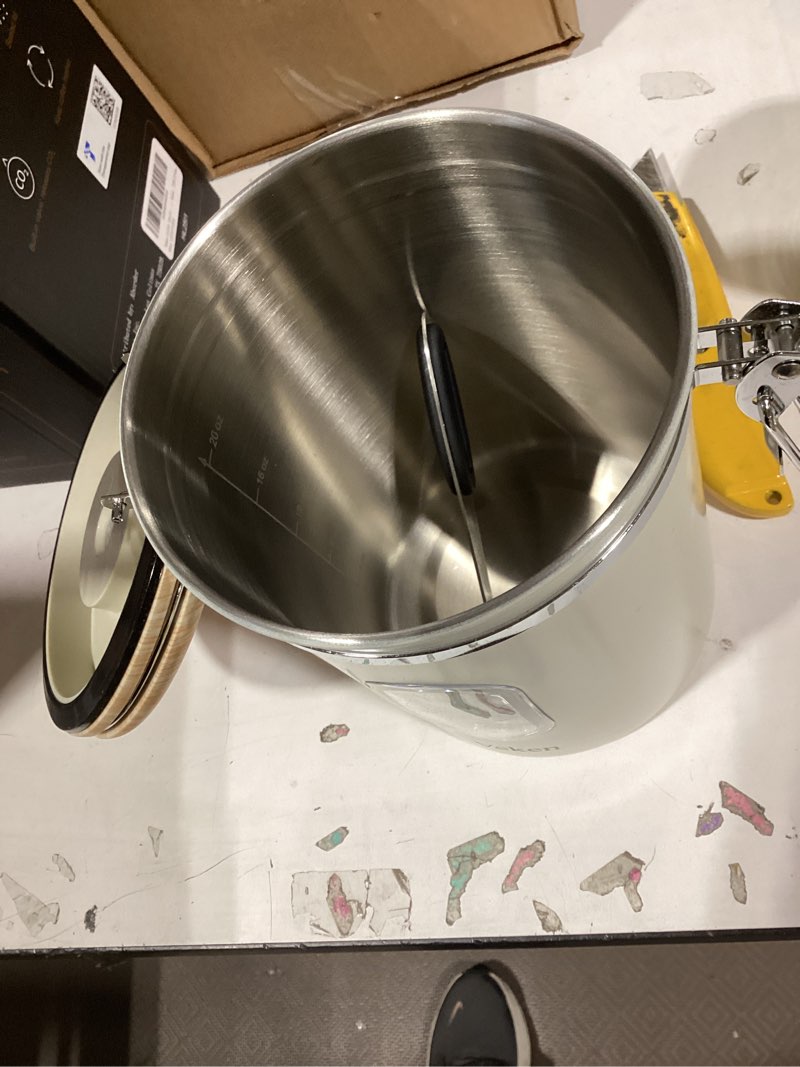 Condition photo showing Good Condition for veken coffee sugar canister with window, mothers day gifts for women,airtight stainless steel kitchen food storage container, date tracker & scoop for grounds coffee, beans,tea,flour,cereal,22oz,cream cream 22 oz