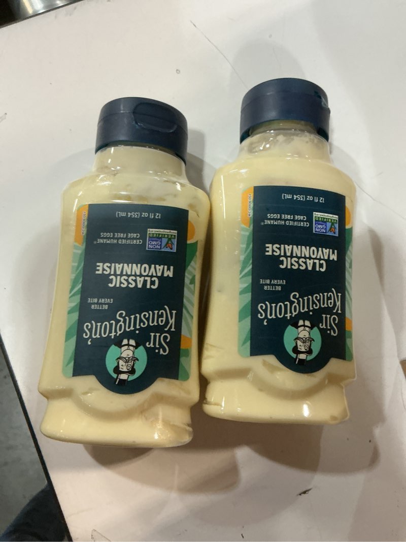Condition photo showing New/Like New for (BBD 02/19/26). Sir Kensington's Mayonnaise Pack of 2 Classic Mayo Gluten Free Non- GMO Project Verified Shelf-Stable 12 oz 12 Fl Oz (Pack of 2)