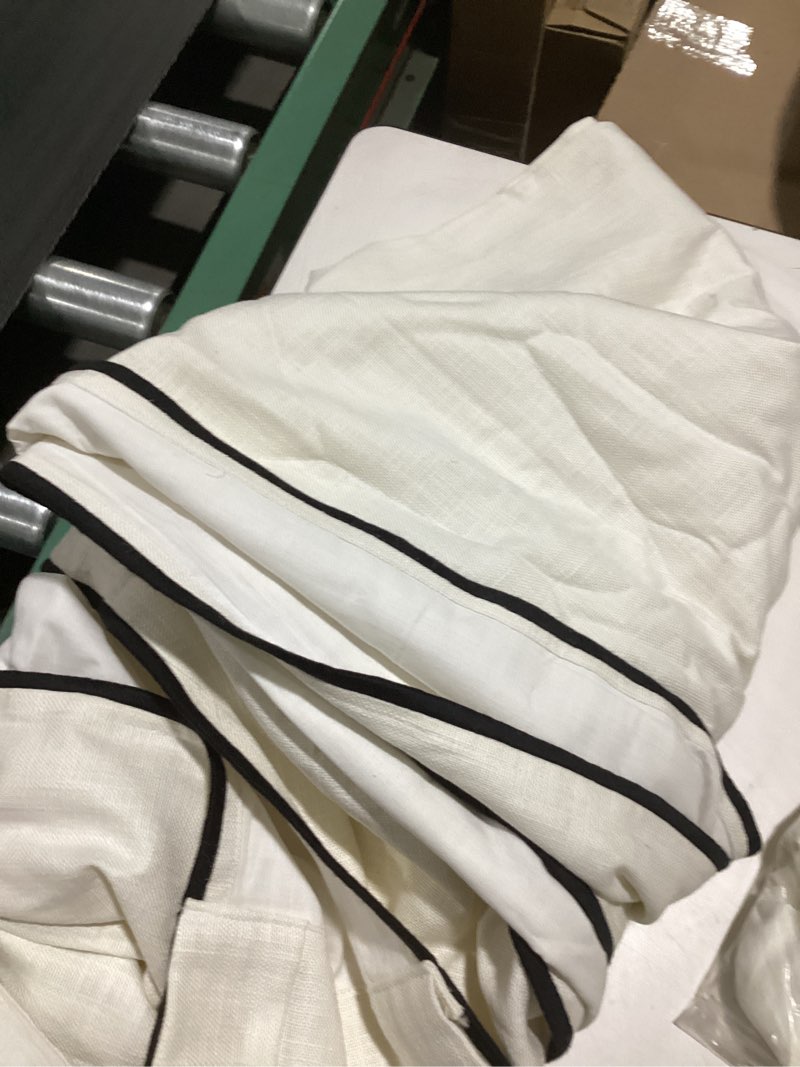 Condition photo showing As Is for quince piped edge cotton curtain - single panel  48x96