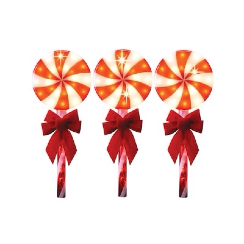 GE 3 -Marker White Lollipop Christmas Pathway Markers Item #5280892 | Model #72227LO