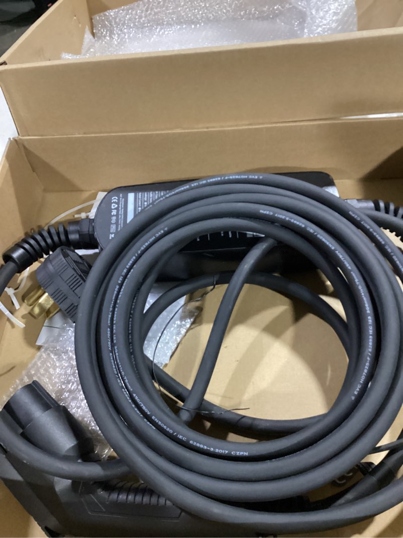 Condition photo showing As Is for ev charger level 2,(nema 10-30, 30a/25ft,6.6kw) portable electric vehicle charging station for electric and hybrid vehicles