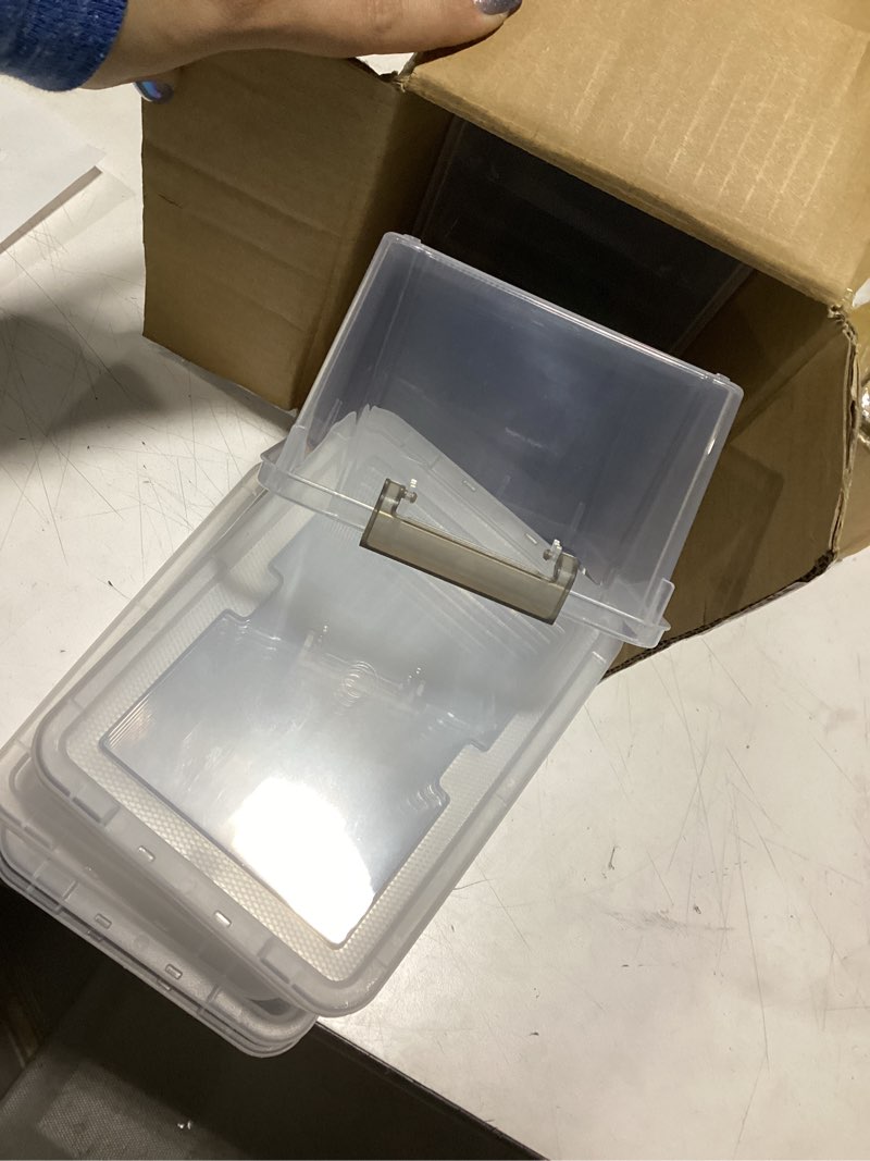 Citylife 1.3 QT 10 Pack Small Storage Bins Plastic Storage Container Stackable Box with Lids for Org