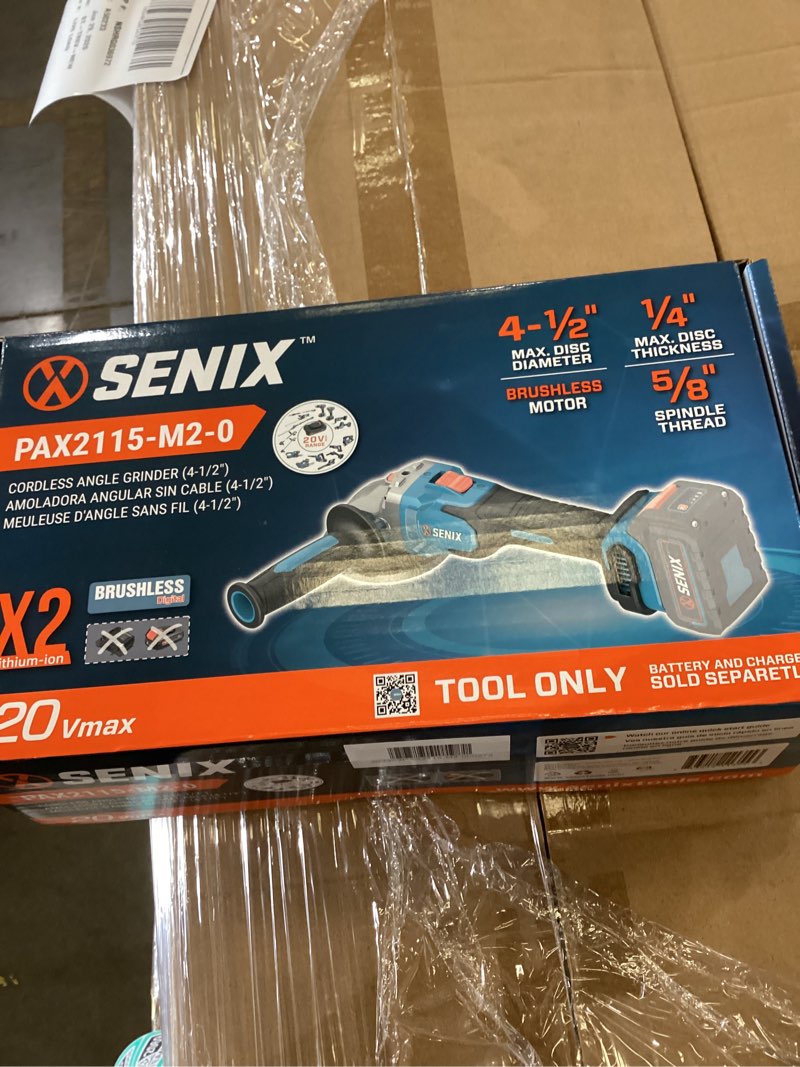 Condition photo showing New/Like New for senix x2 4.5-in 20-volt sliding switch brushless cordless angle grinder (battery and charger not included)