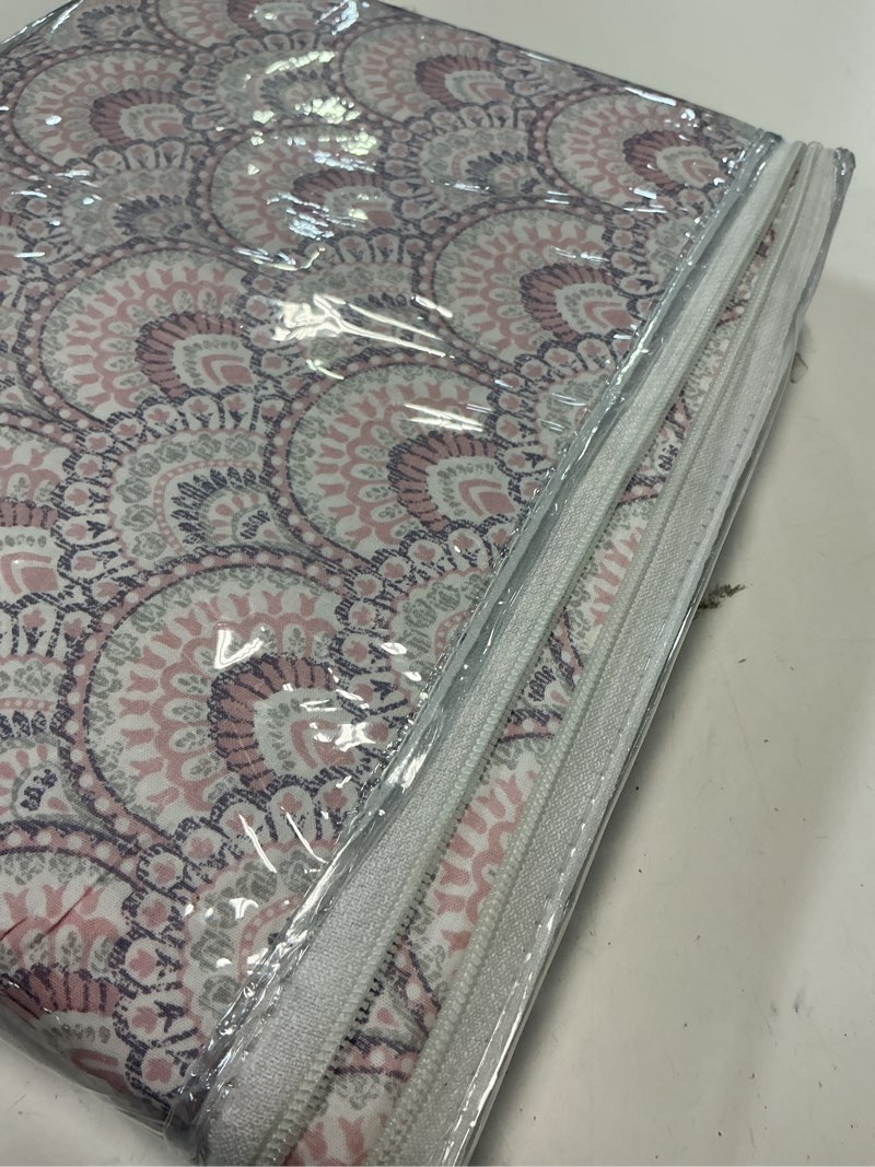 Condition photo showing Good Condition for Comfort Spaces 100% Cotton Sheet Set Breathable, Lightweight, Soft with 12" Elastic Pocket Fits up to 14" Mattress, All Season Cozy Bedding, Matching Pillow Case, Twin XL Tabitha Purple 3 Piece Tabitha Purple Twin XL