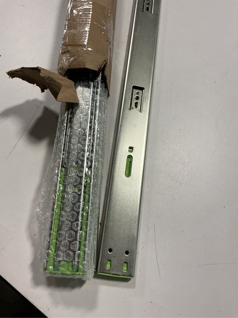 Condition photo showing Good Condition for 2 pairs 16 inch soft close drawer slides, heavy duty full extension ball bearing self closing drawer slides side mount for kitchen cabinet, rv, tool box, 150 lb capacity 16 inch 2 pairs