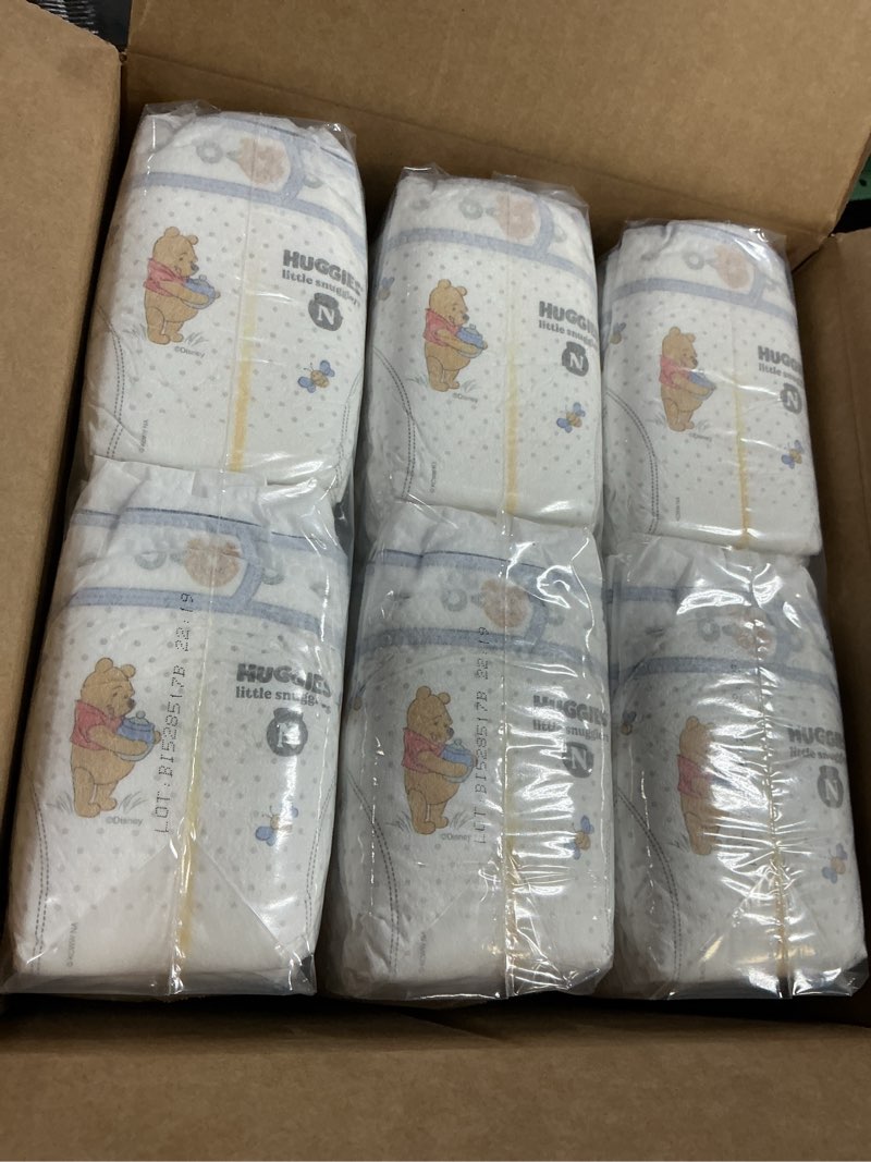 Condition photo showing New/Like New for Huggies Size Newborn Diapers, Little Snugglers Baby Diapers, Size Newborn (up to 10 lbs), 144 Count, Packaging May Vary
