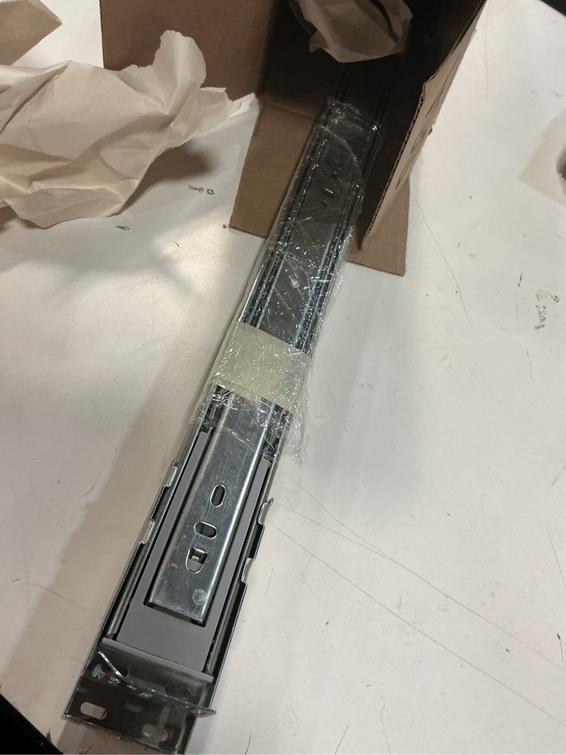 Condition photo showing As Is for OCG Soft Close Drawer Slides 22 Inch (1 Pair), Full Extension Ball Bearing Low Noise Drawer Slides for Cabinets with Face Frame, with Rear Mounting Brackets 22 inch (1 pair)+brackets