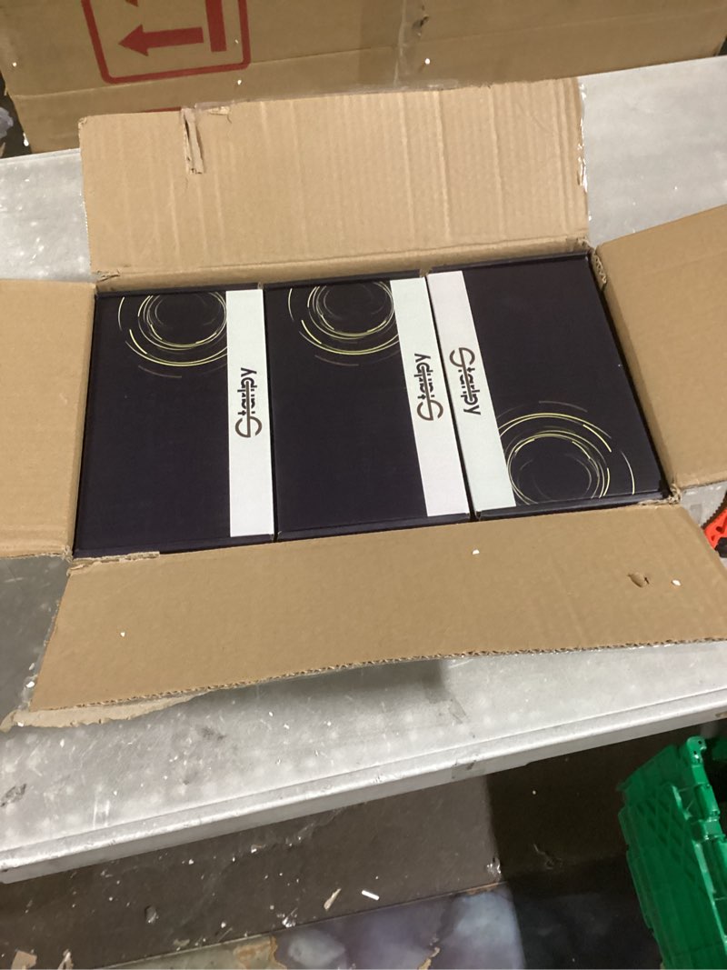 Condition photo showing New/Like New for 6 Pack Brushed Gold Door Knob with Square Rosette, Heavy Duty Door Knob with Lock, Interior Door Handles for Bath & Bed, 6-Privacy Square Satin Brass