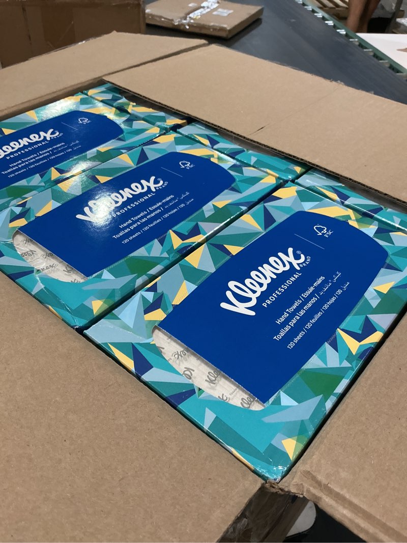 Condition photo showing Good Condition for kleenex professional paper hand towels, bulk (01701), premium absorbency pockets, pop-up box, white (18 boxes of 120 sheets, 2,160 sheet total)