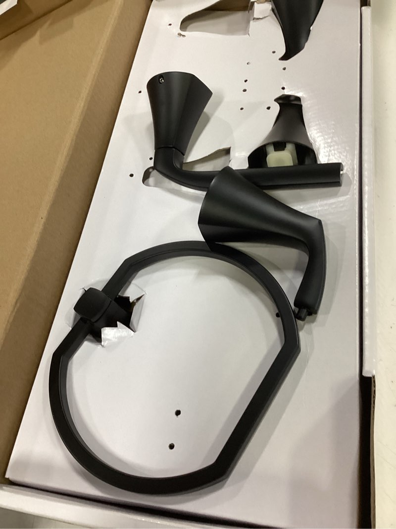 Condition photo showing As Is for moen lindor matte black bathroom hardware kit 18 in. l zinc