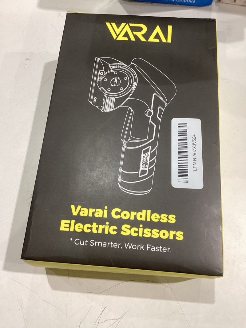 Condition photo showing Good Condition for Cordless Electric Scissors, 2000mAh Fast Charging Rechargeable Fabric Cutter with Replaceable Blades, Box Cutter for Cloth, Cardboard, Plastic, Leather Yellow-black