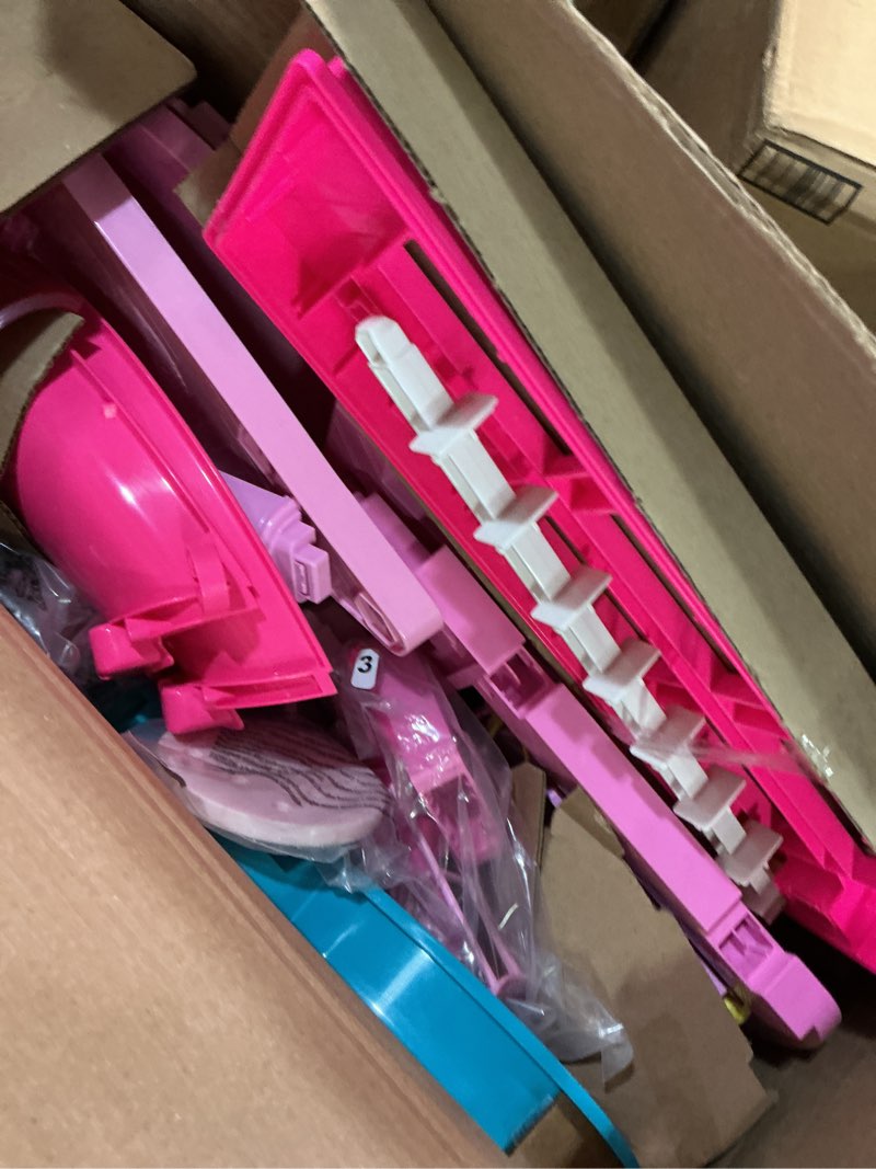 Condition photo showing Good Condition for Barbie Dreamhouse, Pool Party Doll House with 75+ Pieces and 3-Story Slide, House Playset, Pet Elevator and Puppy Play Areas