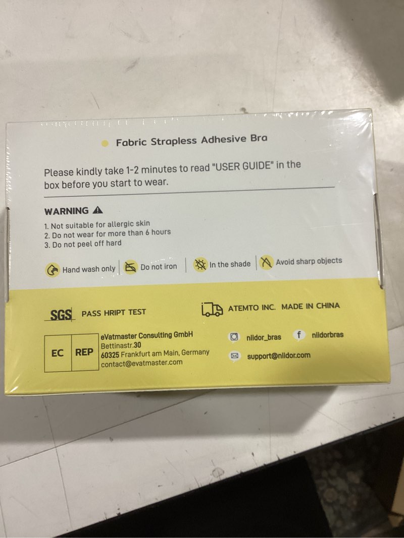 Condition photo showing New/Like New for Niidor Strapless Bras for Women Sticky Bra Push Up Invisible Backless Bra with Nipple Covers Nude