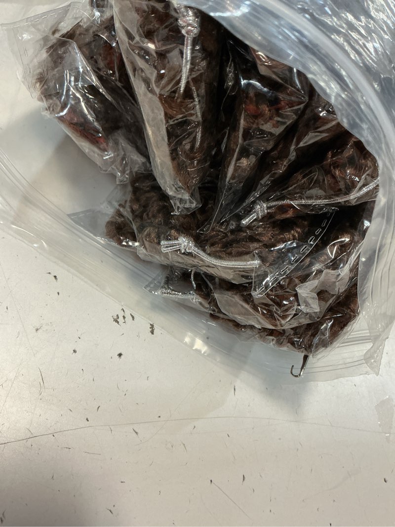 Condition photo showing New/Like New for 16 inch 10 packs yanky twist crochet hair pre-twisted brown kinky mini spring twist small curly senegalese twist braids (4#) 16 inch (pack of 10) 4#(brown)
