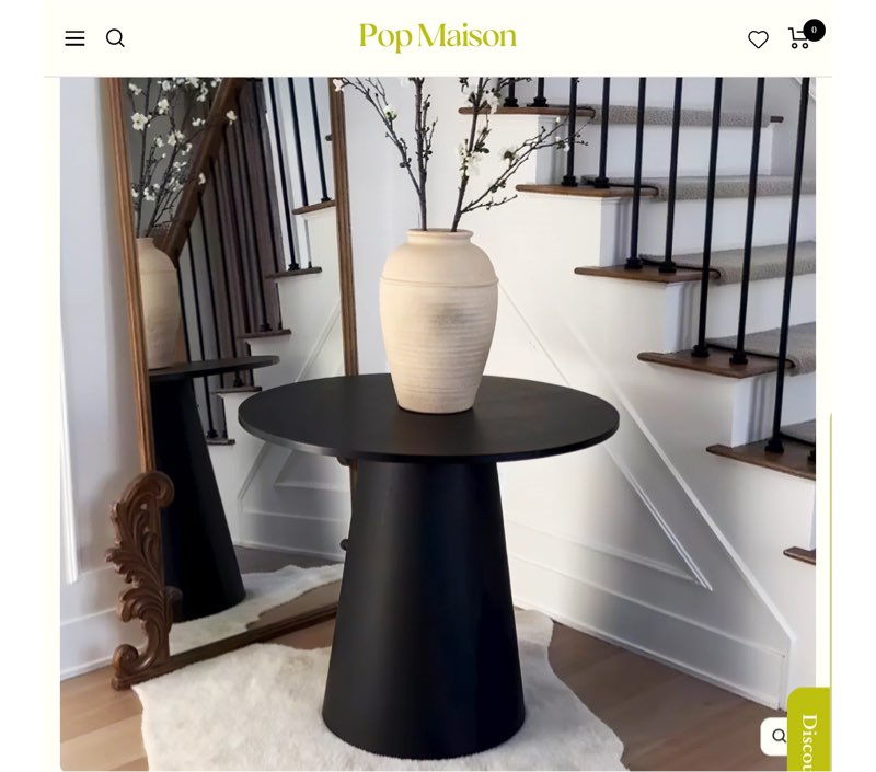 (Incomplete, only base) Dwen 35" Modern Round Pedestal Console Table