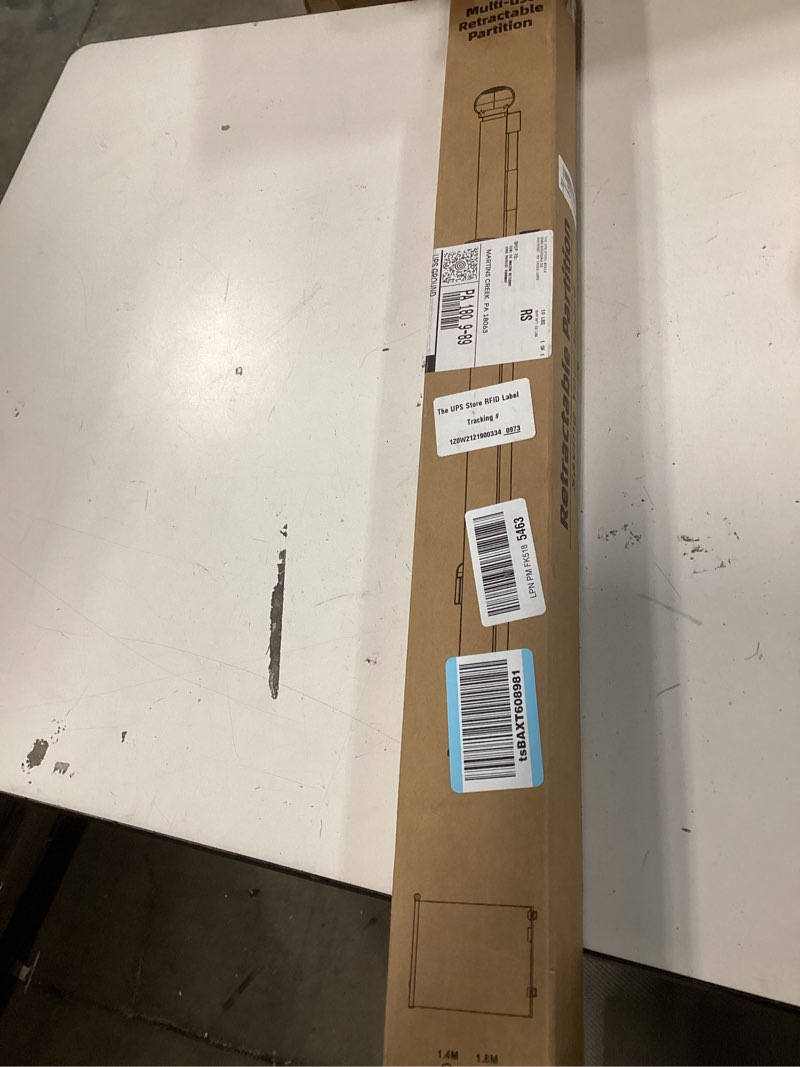 Condition photo showing As Is for 70 Inch Wide Retractable Baby Gate for Doorways, Extra Long Dog Gate Indoor Pet Gate Retractable Gate Outdoor Gates for Decks, Extra Long Baby Gates for Large Openings, Black Black 33'' Tall x 70'' Wide