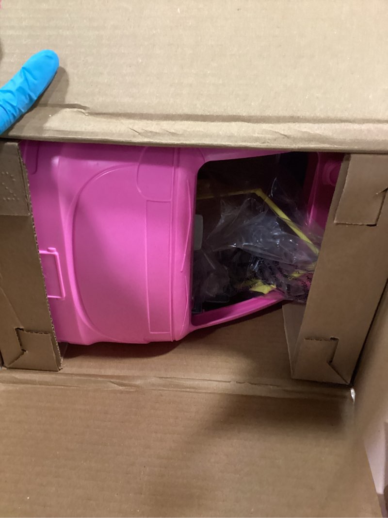 Condition photo showing New/Like New for Barbie Dream Camper New for 2025 Playset with Roof Tent, Swing Chair, Fishing Pond, BBQ Grill with Color-Change Feature & 60+ Accessories Including Dough