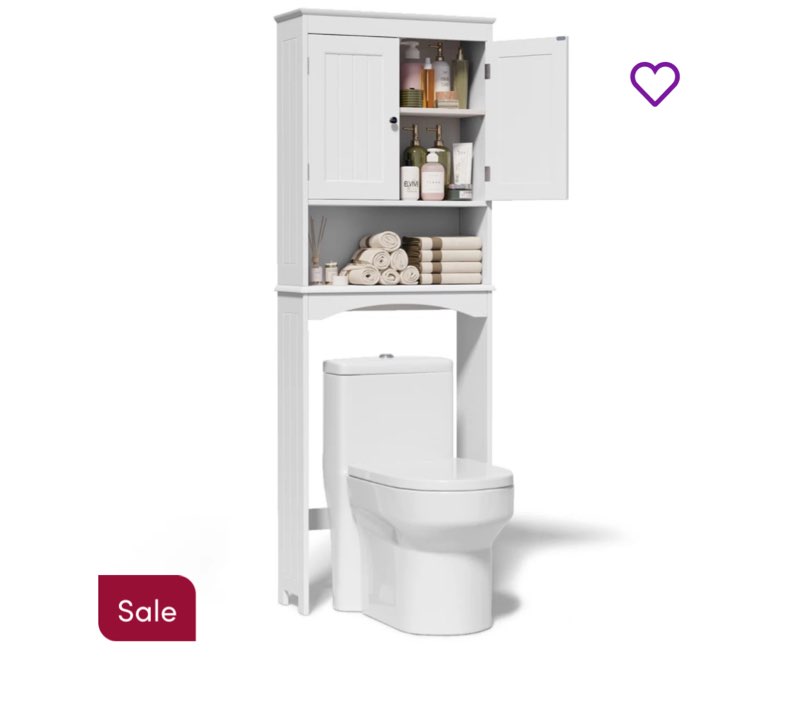 (Incomplete Similar Product) Over The Toilet Storage Cabinet With Extra Storage Shelves,