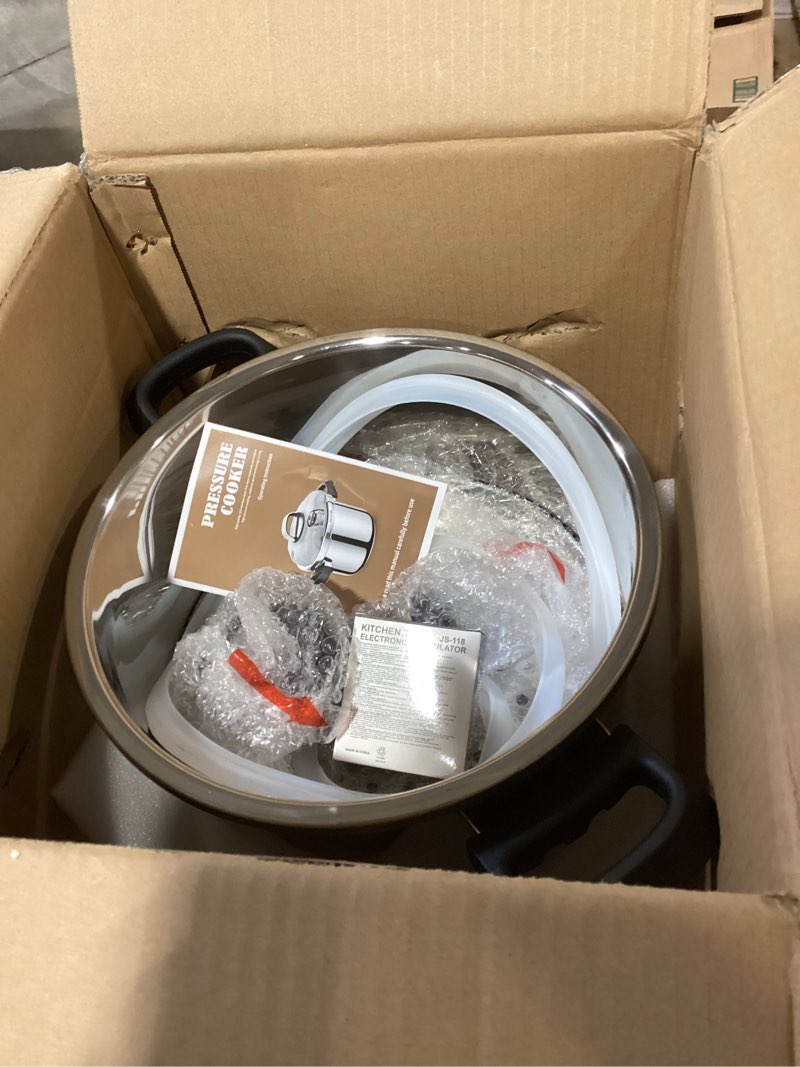 Condition photo showing As Is for presto 01784 23-quart induction compatible pressure canner, silver, aluminum