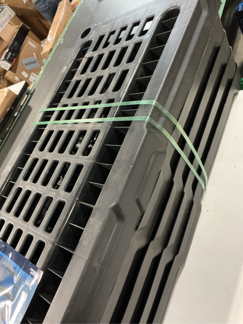 Condition photo showing As Is for project source 36-in w x 18.0-in d x 72.0-in h 5 -tier heavy duty black plastic utility shelving unit