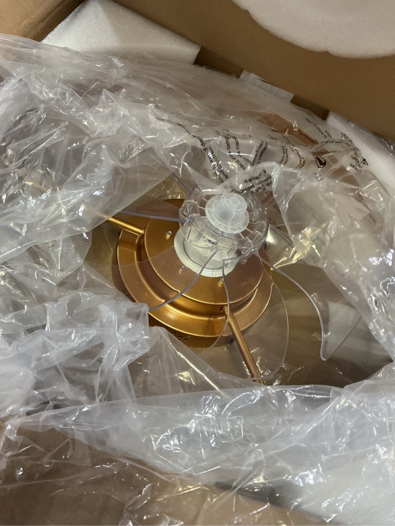 Condition photo showing Good Condition for STERREN Modern Gold Ceiling Fans with Lights,20" Dimmable Flush Mount Low Profile Ceiling Fans with Remote Control,Indoor Smart Ceiling Fan with Light for Bedroom Gold 19.7 inch