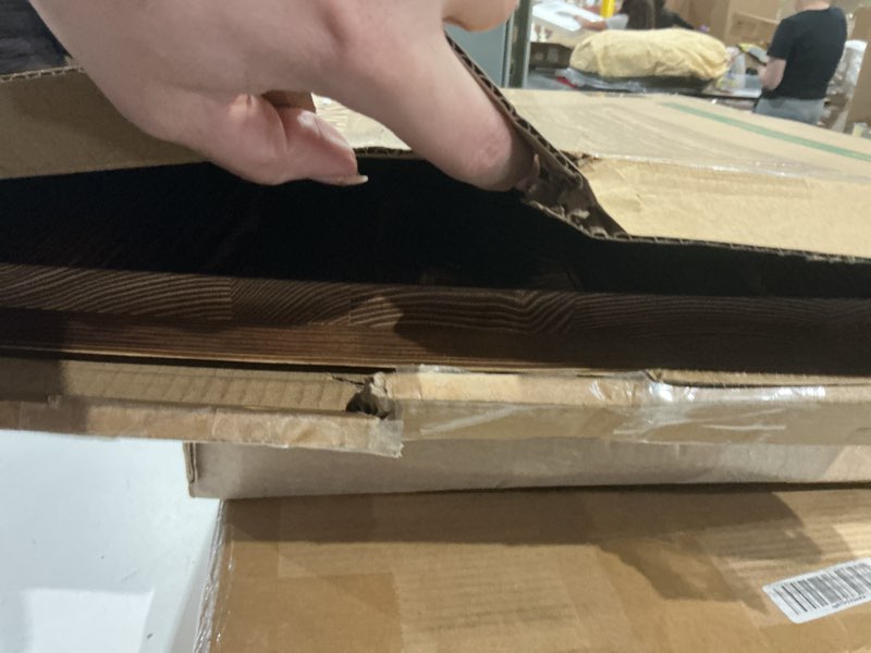 Condition photo showing As Is for electric & gas stove top cover noodle board – large pine stovetop cover & decorative tray with handles – multi-functional kitchen cutting board & modern home accessories 30.3"x21.7" (1 pc) brown