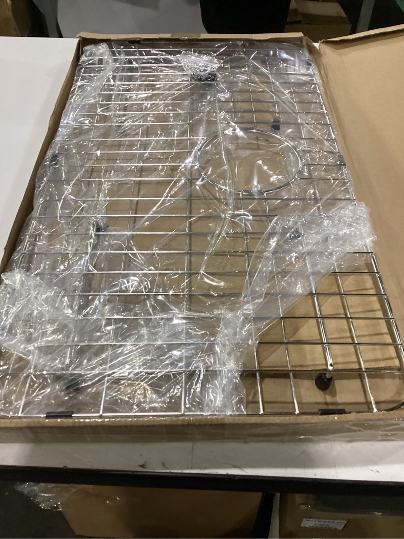 Condition photo showing Good Condition for kitchen sink grid and sink protectors, stainless steel sink grids for bottom of kitchen sinks, 26" x 14" with rear drain for single bowl sinks
