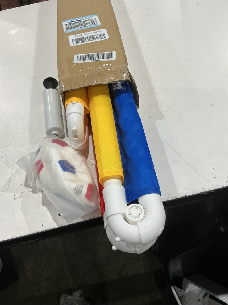 Condition photo showing Good Condition for franklin sports kids soccer goal with ball & pump - 24 x 16 red/blue/yellow