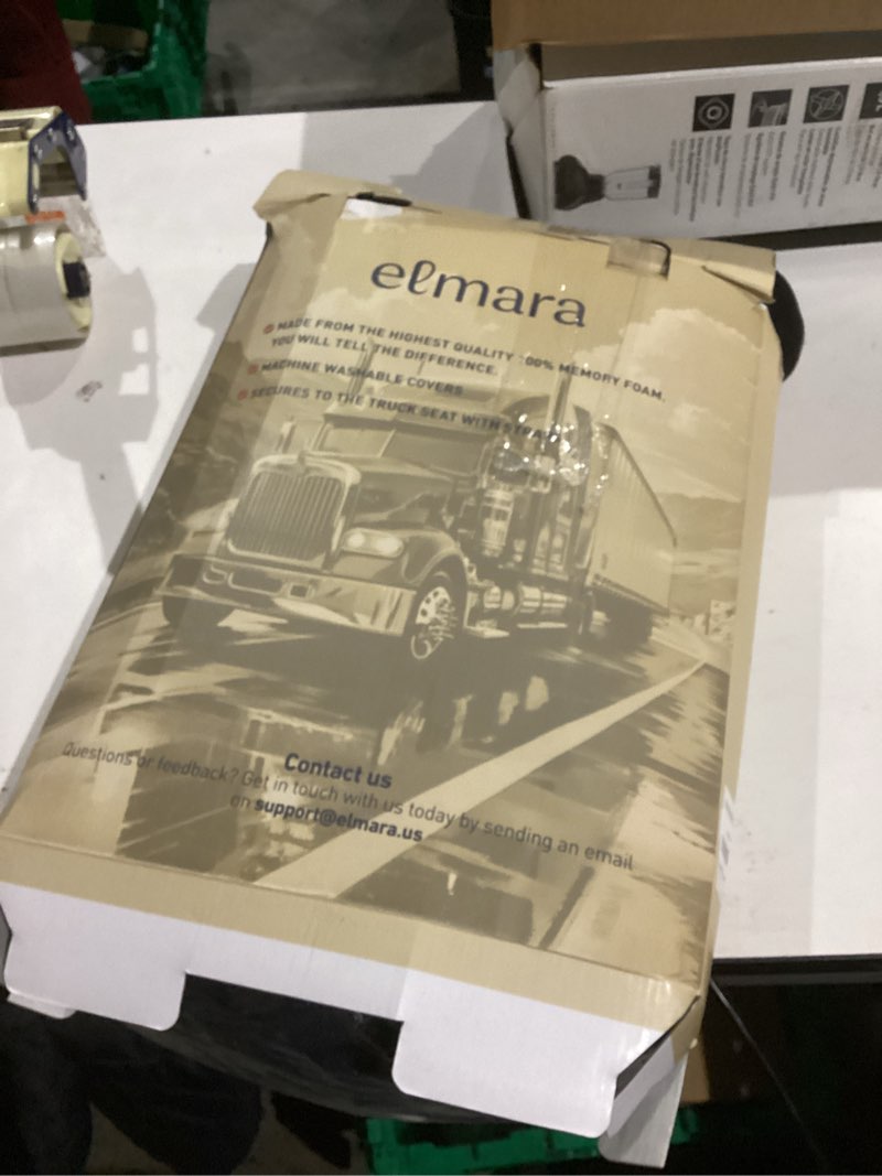 Condition photo showing As Is for Elmara Doctor-Designed Semi-Truck Seat Cushion for Truck Driver – The Ultimate Comfort Solution for Long-Haul Drivers – Trucker Seat Cushion & Back Support – 2-Piece Ergonomic Set (Black)