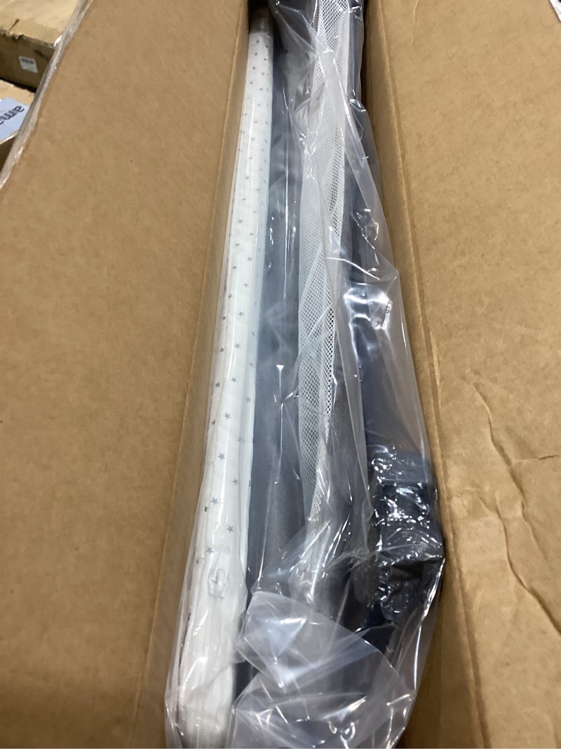 Condition photo showing As Is for Baby Bassinet, 3 in 1 Bassinets Bedside Sleeper, Adjustable Height Bedside Sleeper with Rocking Mode, Breathable Mesh, Storage Basket, Wheels, Easy Assemble & Folding (Gray) Grey