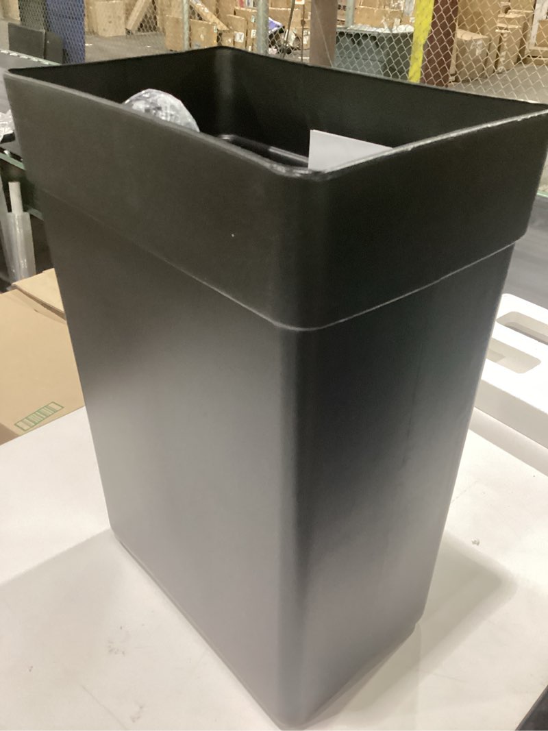 Condition photo showing As Is for incomplete 13 gallon 50 liter kitchen trash can for bathroom bedroom home office automatic touch free high-capacity with lid brushed stainless steel waste bin