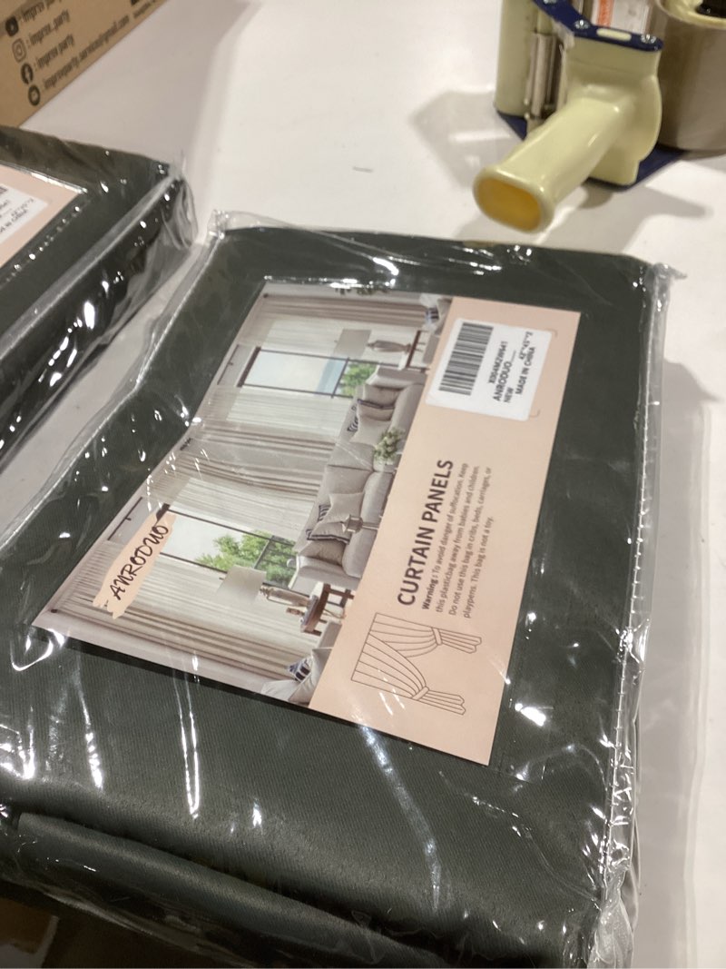 Condition photo showing New/Like New for ANRODUO Rod Pocket and Back Tab Pleated Blackout Curtains with Hooks, Rings, Grey Curtains 45 Inches Long 2 Panels, Thermal Insulated Room Darkening Living Room Bedroom Curtain, 42x45 Inches 42"W x 45"L (Pack of 2) Grey