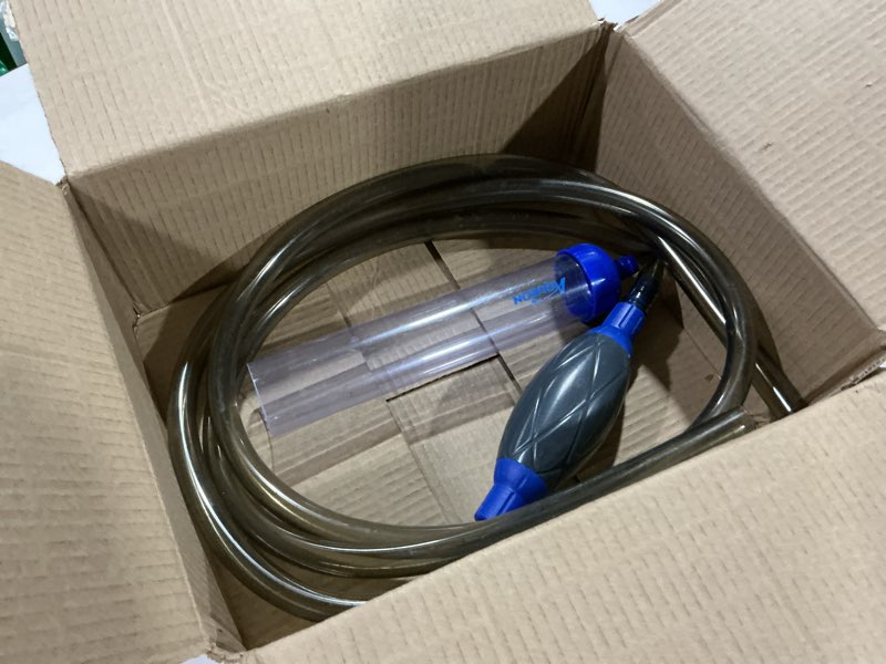 Condition photo showing As Is for aqueon siphon vacuum gravel cleaner with bulb large - 10 inches large - 10 inches with bulb