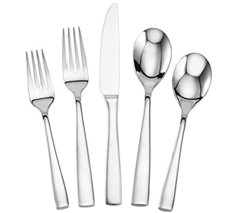 mikasa living clear translucent 18/0 stainless steel 20-piece flatware set, service for 4, clear