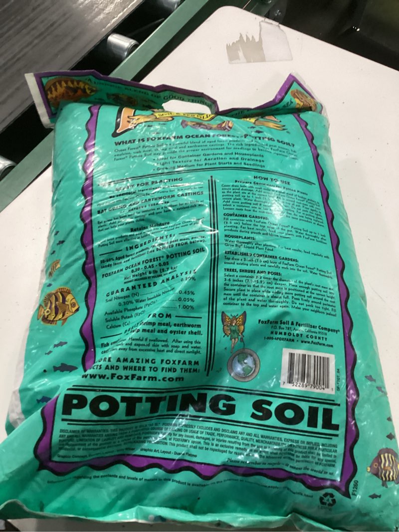 Condition photo showing Good Condition for Foxfarm FX14053 Ocean Forest Plant Garden PH Adjusted 12 Quarts Potting Soil Blend Mix for Containerized Plants, 11.9 Pound Bag (1 Pack)