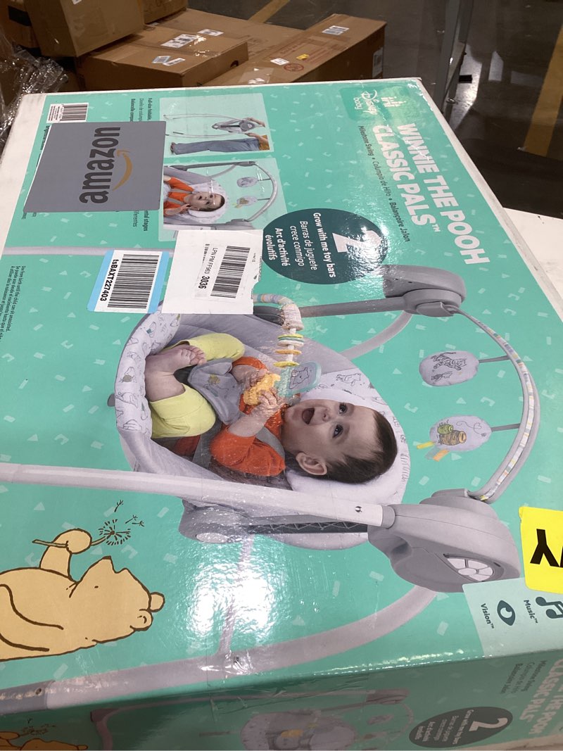 Condition photo showing New/Like New for Bright Starts Disney Baby Winnie The Pooh Milestone Swing, Classic Pals, Foldable Design with Toys & Melodies, Unisex, Newborn+ (6 20 lbs)