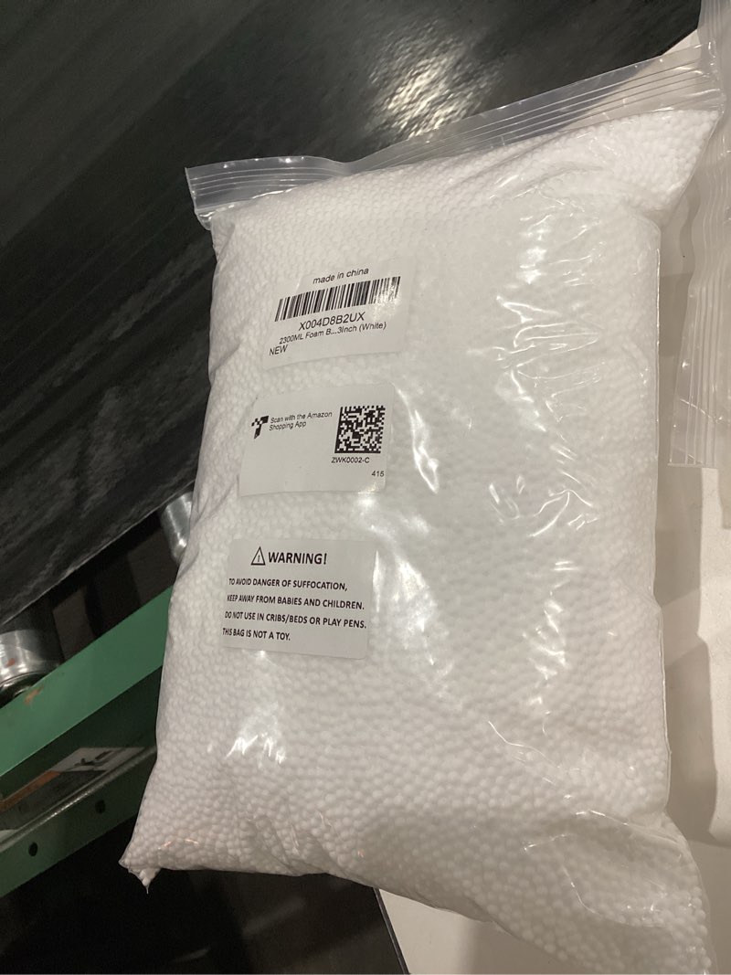 Condition photo showing item condition for 2300ml foam balls polystyrene beads?white foam beads for slime 2-3mm for kids diy craft foam polystyrene balls party decoration 9x7x3inch (white)