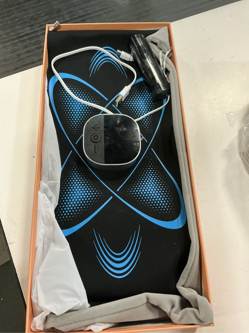 Condition photo showing As Is for Ab Stimulator Muscle Toner, Abs Stimulator Abdominal Massage Belt with Heating for Lose Belly Fat & Cellulite Melting & Stomach Smooth & Firming, Lower Back Massager for Pain Relief Women Men Gifts Black