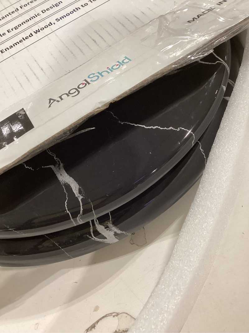 Condition photo showing Good Condition for Angel Shield Marble Toilet Seat Durable Molded Wood with Quiet Close,Easy Clean?Quick-Release Hinges (Round,Black Marble) Round-16.5“ Black Marble-Round