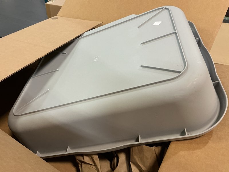 Condition photo showing Good Condition for KittyGoHere Senior Cat Litter Box 1 Pack, Large Misty Gray Low Entrance Kitty Litter Box, Sized for Cats Comfort, Perfect for Senior and Arthritic Cats, Made in USA