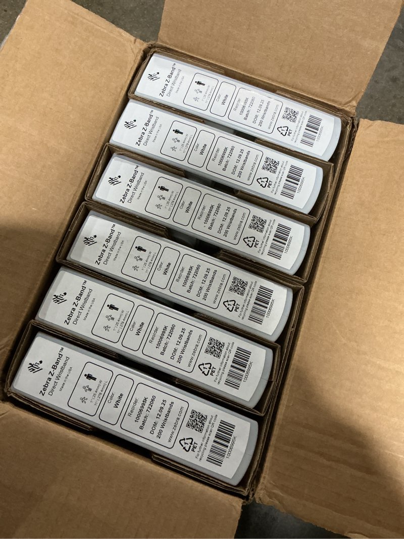 Condition photo showing New/Like New for z-band direct wristband wristband, polypropylene, 1x11in (25.4x279.4mm); direct thermal, z-band direct, adhesive closure, cartridge, 200/roll, 6/box,