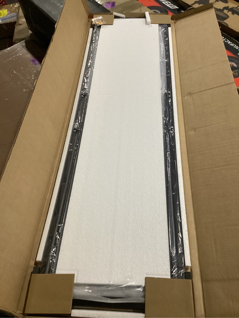 Condition photo showing As Is for NEWBULIG Full Length Mirror 59.2"x16" for Bedroom, Full Body Mirror with Stand, Hanging or Leaning for Wall, Aluminum Alloy Thin Frame Floor Standing for Living Room, Long, Gold Gold-rec 59.2"L x 16"W